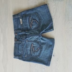 Frankie B. medium wash shorts